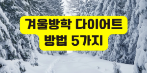 겨울방학 다이어트